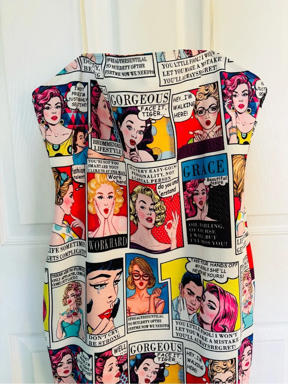 SHEIN Multicolor Comic Print Midi Dress - Picture 2 of 4